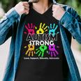 Autism Strong Love Support Educate Advocate Men V-Neck Tshirt