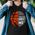 Basketball Faith All Things Through Christ Men V-Neck Tshirt