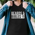 Beards And Bibles Funny Beard Christian Men V-Neck Tshirt