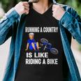 Biden Falls Off Bike Joe Biden Falling Off His Bicycle Funny V3 Men V-Neck Tshirt