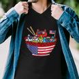 Cats Ramen Anime American Flag Usa Funny 4Th Of July Fourth Men V-Neck Tshirt