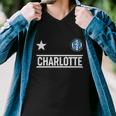 Charlotte North Carolina Soccer Jersey Men V-Neck Tshirt