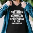 Christian Retirement Plan Tshirt Men V-Neck Tshirt