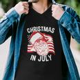 Christmas In July Retro Hipster Funny Santa 4Th Of July Men V-Neck Tshirt