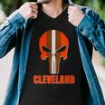 Cleveland Skull Football Tshirt Men V-Neck Tshirt