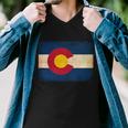 Denver Flag Grunge Colorado Men V-Neck Tshirt