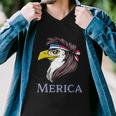 Eagle With A Mullet Merica 4Th Of July Usa American Flag Gift Men V-Neck Tshirt
