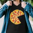 Family Matching Pizza With Missing Slice Parents Tshirt Men V-Neck Tshirt