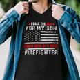 Firefighter Proud Mom Of Firefighter Son I Back The Red For My Son V2 Men V-Neck Tshirt