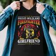 Firefighter Proud Wildland Firefighter Girlfriend Gift Men V-Neck Tshirt