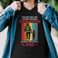 Firefighter Retro Vintage Father And Son Firefighter Dad Fathers Day V2 Men V-Neck Tshirt
