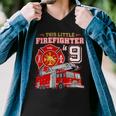 Firefighter This Little Firefighter Is 9 Years Old 9Th Birthday Kid Boy Men V-Neck Tshirt