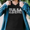 Firefighter Tulsa Firefighter Dad Proud Firefighter Fathers Day V3 Men V-Neck Tshirt