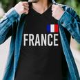 France Team Flag Logo Men V-Neck Tshirt