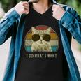 Funny Cat Retro Cats Lover I Do What I Want Men V-Neck Tshirt