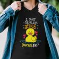 Funny Duck Ducks Rubber Gift Men V-Neck Tshirt