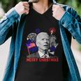 Funny Joe Biden Happy Christmas In July Usa Flag V2 Men V-Neck Tshirt