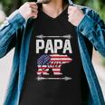 Funny Papa Bear American Flag 4Th Of July Men V-Neck Tshirt