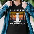 Funny Yoga Llamaste Mother Fvcker Retro Vintage Mans Men V-Neck Tshirt
