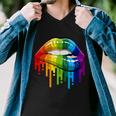 Gay Pride Lips V2 Men V-Neck Tshirt