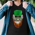 Happy St Catricks Day Funny Cat Ginger Beard St Patricks Day Tshirt Men V-Neck Tshirt