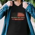 Her Body Her Choice American Us Flag Reproductive Rights Men V-Neck Tshirt