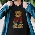 Hip Hop Teddy Bear With Gun Get Money Rap Music Lover Gift Men V-Neck Tshirt