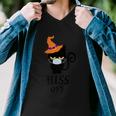 Hiss Off Cat Witch Hat Halloween Quote Men V-Neck Tshirt