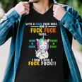 I Dont Give A Fuck Fuck Offensive Funny Unicorn Men V-Neck Tshirt