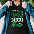 Im A Lucky Nicu Nurse St Patricks Day Graphic Design Printed Casual Daily Basic Men V-Neck Tshirt