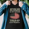 Jesus Is My Savior Trump Is My President Men V-Neck Tshirt