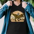 Jesus Riding T-Rex Dinosaur Funny Vintage Men V-Neck Tshirt