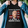 Joe Biden Falling Off Bike Running The Country Is Like Riding A Bike V3 Men V-Neck Tshirt