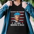 Joe Biden Falling Off Bike Running The Country Is Like Riding A Bike V4 Men V-Neck Tshirt