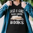 Just A Girl Who Loves Books Readers Men V-Neck Tshirt