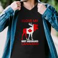 Lgbn I Love Husband Canadian Maple Leaf Animal Canada Day Men V-Neck Tshirt