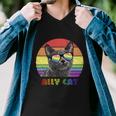 Lgbtq Ally Cat Rainbow Gay Pride Flag Lgbt Funny Gift V2 Men V-Neck Tshirt