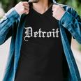 Old English Detroit D Michigan Logo Men V-Neck Tshirt