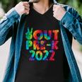 Peace Out Pregiftk 2022 Tie Dye Happy Last Day Of School Funny Gift Men V-Neck Tshirt