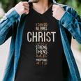 Philippians Bible Quote Cross Men V-Neck Tshirt