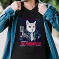 Purrinator Badass Cat Purrgment Day Funny Cat Movie Lovers Men V-Neck Tshirt