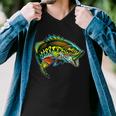 Rainbow Colorful Bass Men V-Neck Tshirt