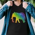 Rainbow Elephant V2 Men V-Neck Tshirt