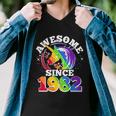 Rainbow Unicorn Awesome Since 1982 40Th Birthday Men V-Neck Tshirt