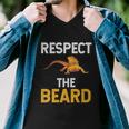 Respect The Beard Funny Bearded Dragon Reptile Lizard Lover Gift Men V-Neck Tshirt