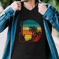 Retro Vintage Guitar Sunset Sunrise Island Men V-Neck Tshirt