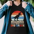 Roaring Into 3Rd Grade Dinosaur Back To School Men V-Neck Tshirt
