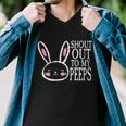 Shout Out To My Peeps Funny Easter Bunny Design Men V-Neck Tshirt