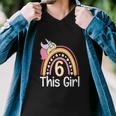 This Girl 6Th Birthday Funny Unicornrainbow 6 Years Old Men V-Neck Tshirt