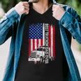Trucker Trucker Best Truckin Dad Ever Usa Flag Driver Fathers Day _ Men V-Neck Tshirt